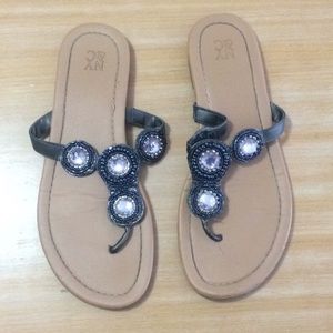 NY&C bejeweled sandals